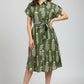 Shirt Collar Belted Dress - Green | Lyocell