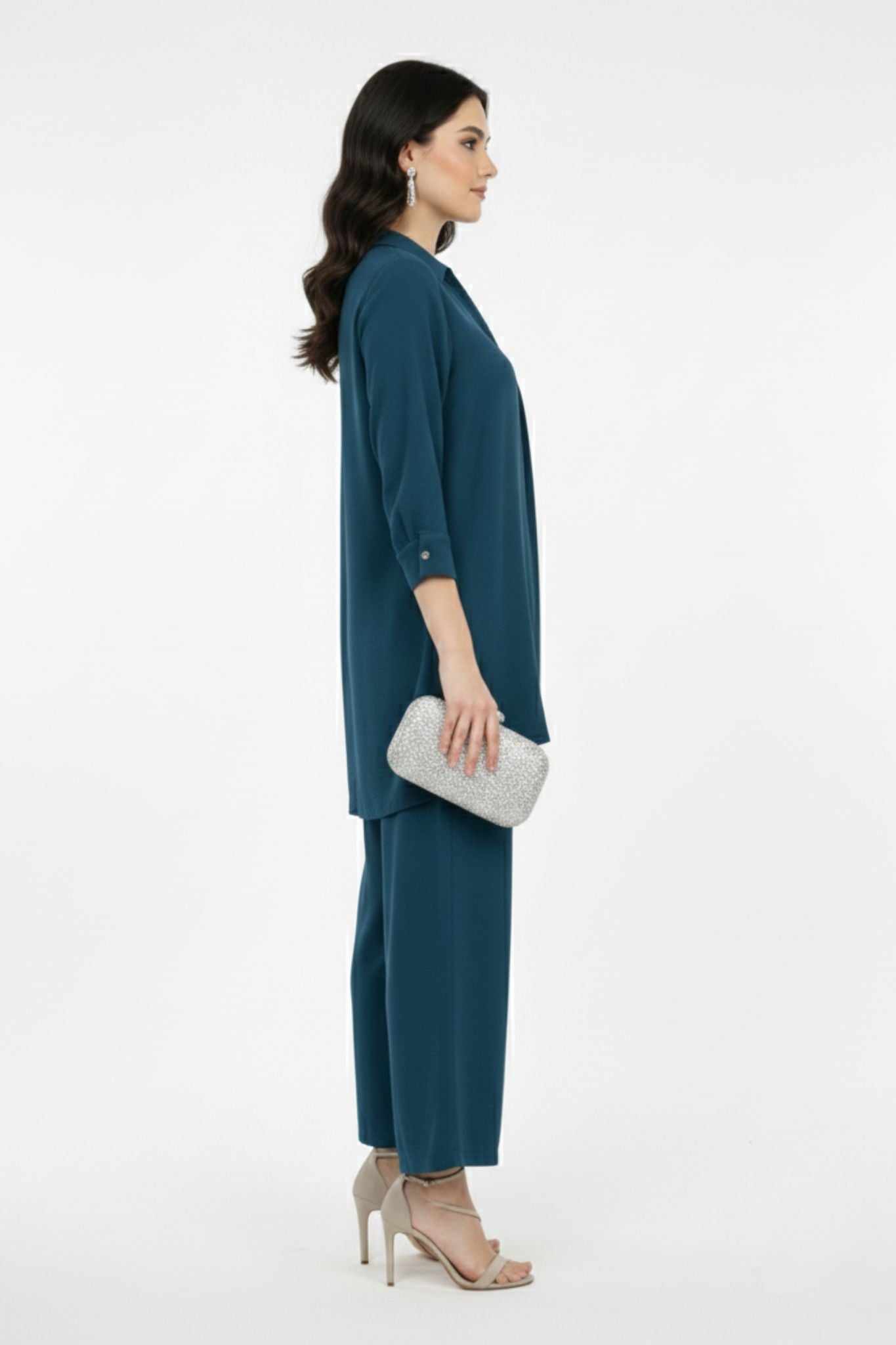 Modern Minimal Co-Ord Set - Teal | Polyester