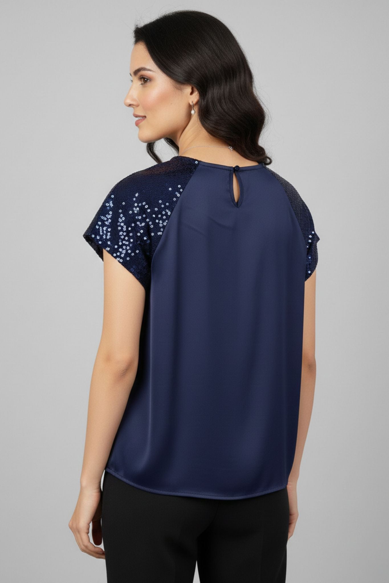 Blue Sequin Party Wear Top