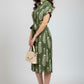 Shirt Collar Belted Dress - Green | Lyocell