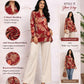 V-Neck Floral Tunic – Red | Viscose Blend