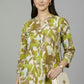 Green Brushstroke Print Tunic