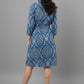 Blue Paisley Collared Midi Dress