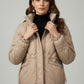 Diamond-Stitch Quilted Beige Jacket
