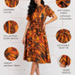Mandarin Collar Button Down Dress – Multicolor | Modal
