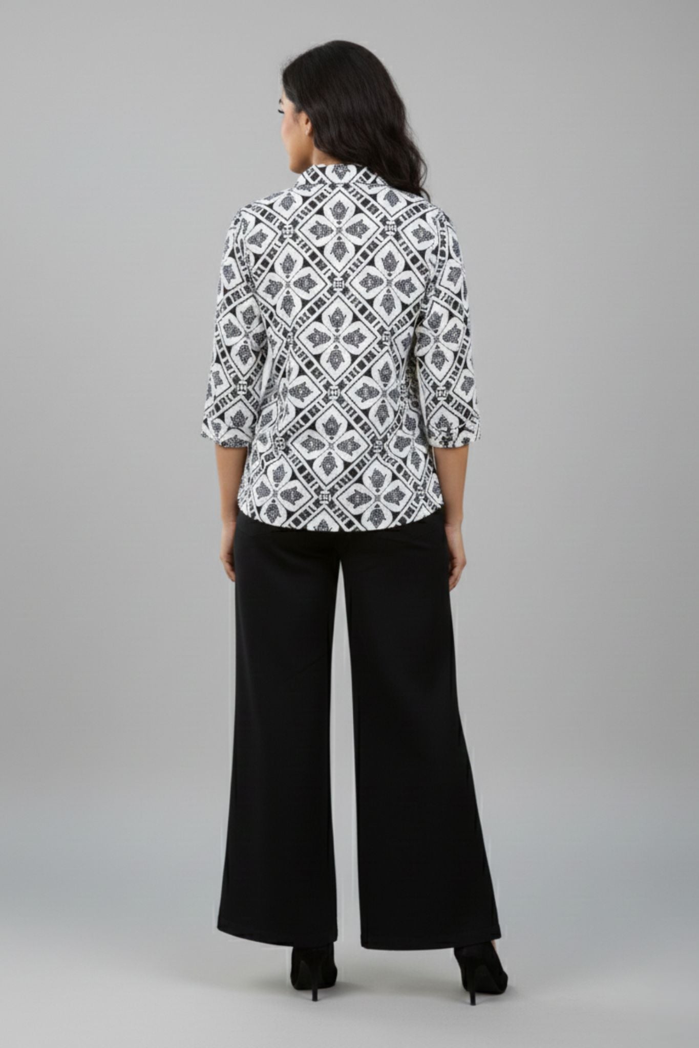 Minimal White Printed Shirt