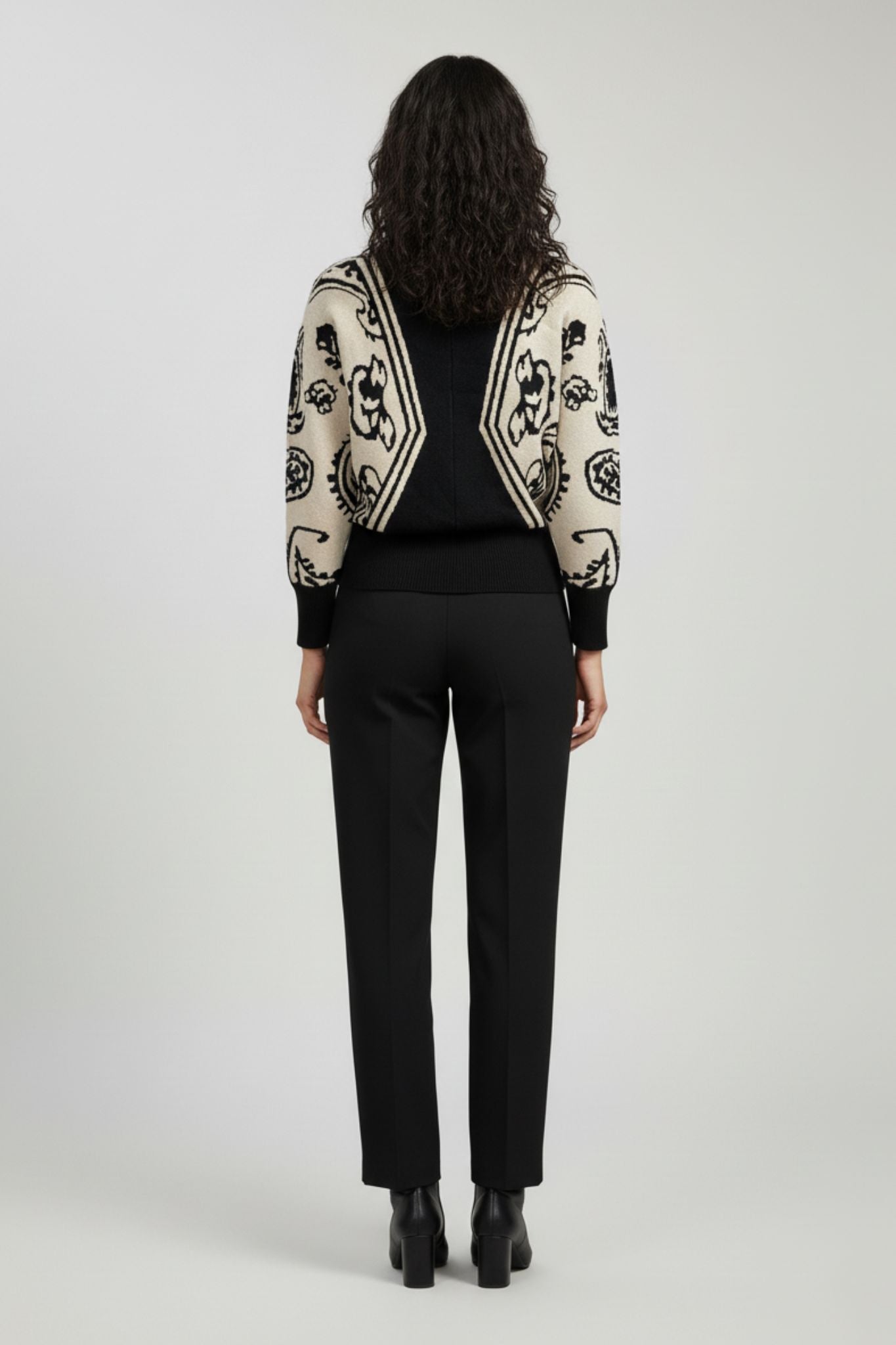 Baroque Black Mock Neck Sweater