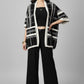 Bold Grid Pattern Monochrome Shrug
