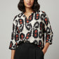 Printed Shirt Collar Top