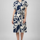 Abstract Floral Shirt Dress - Navy | Viscose Blend