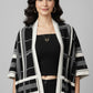 Bold Grid Pattern Monochrome Shrug