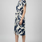 Abstract Floral Shirt Dress - Navy | Viscose Blend