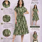 Shirt Collar Belted Dress - Green | Lyocell