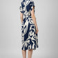 Abstract Floral Shirt Dress - Navy | Viscose Blend
