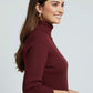 Meera Maroon Turtleneck Top