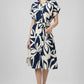 Abstract Floral Shirt Dress - Navy | Viscose Blend