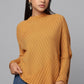 Effortlessly Chic Asymmetrical Sweater - Ocher