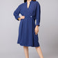 Blue Overlap Midi Dress
