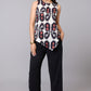 Asymmetrical Ikat Print Sleeveless Top