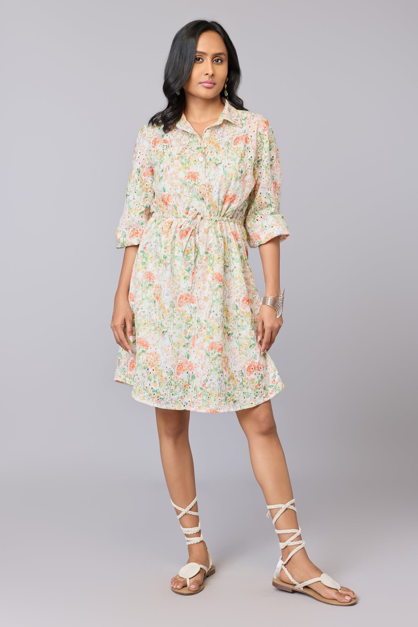 Aaravi’s schiffli Embroidered Garden Dress