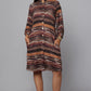 Earthline Knit Shirt Dress with Drawstring Waist