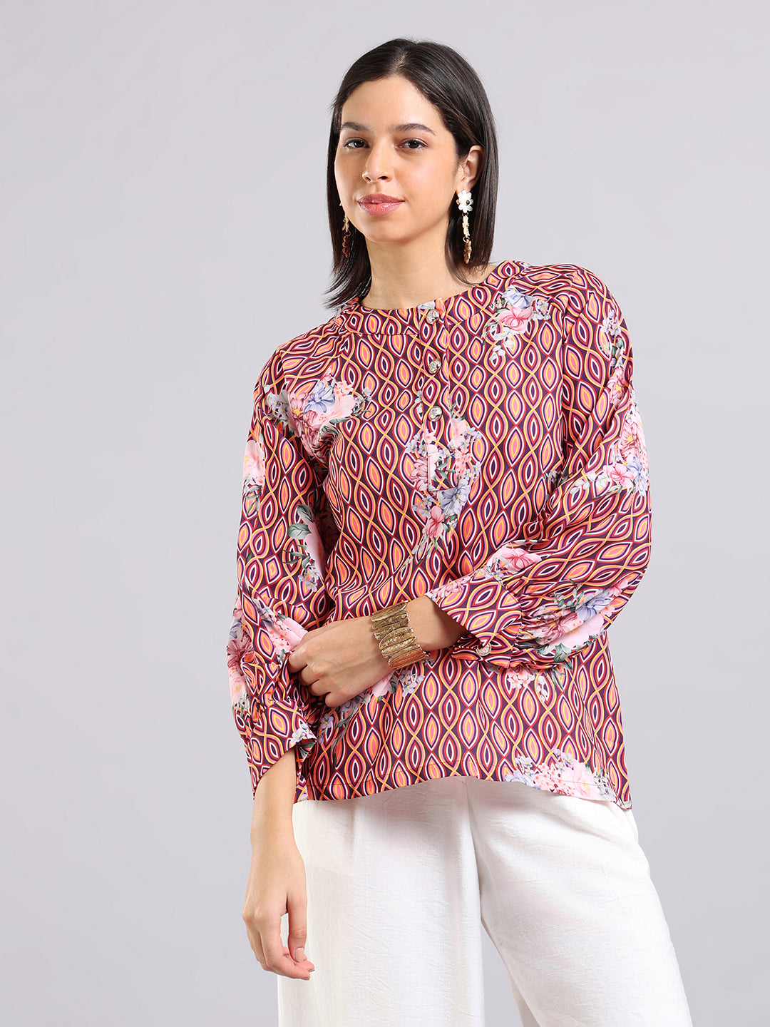 Retro Bloom Statement Top