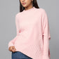 Effortlessly Chic Asymmetrical Sweater - Pink