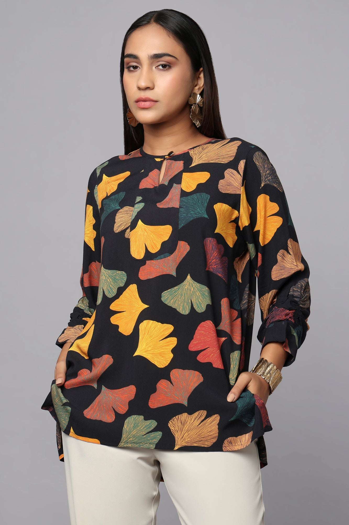 Bold Botanica Tunic Top