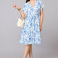 Blue Blossom Drawstring Dress