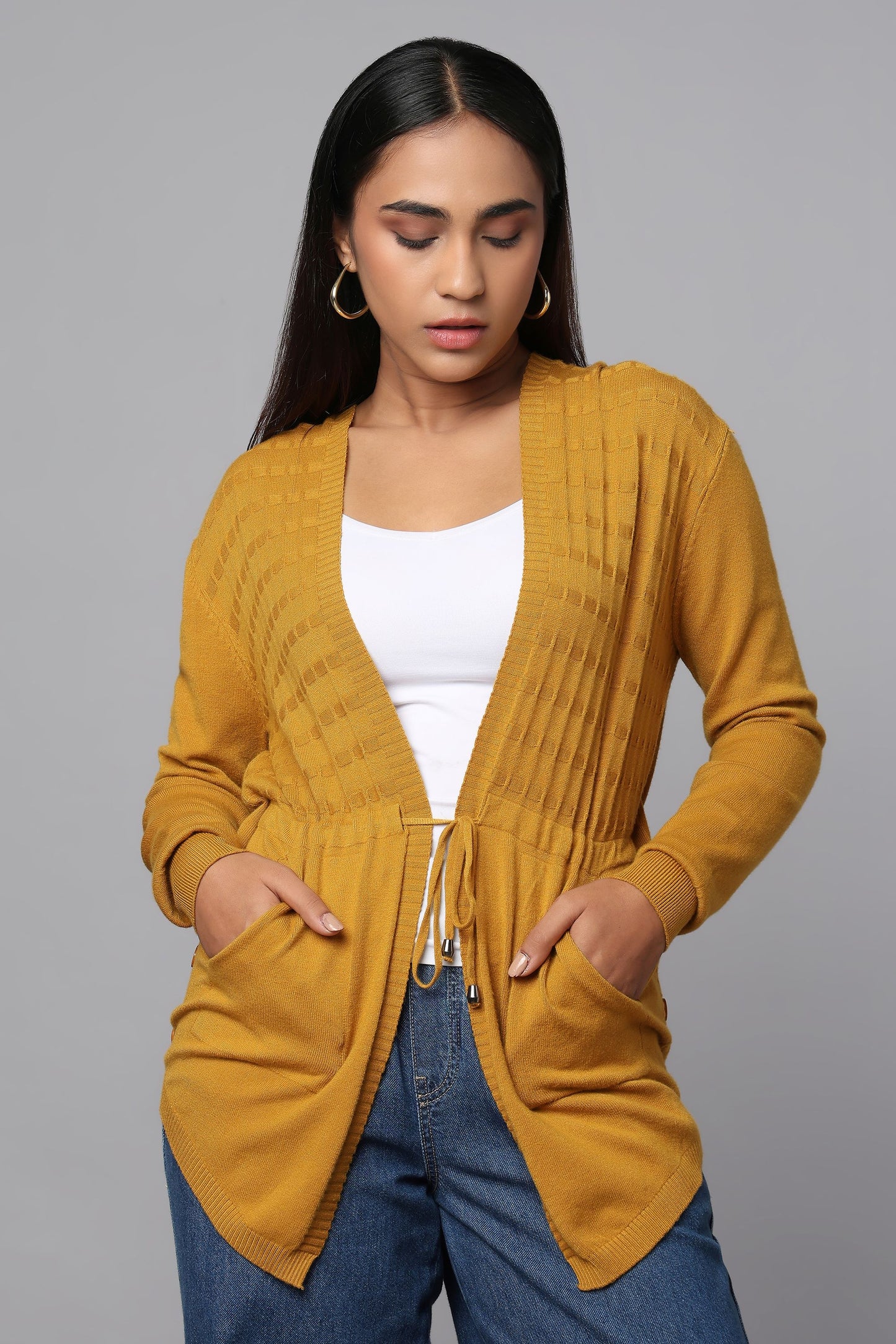 Everyday Knit Hoodie with Pockets - Ocher