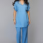 Soft Blue Lyocell Denim Trouser
