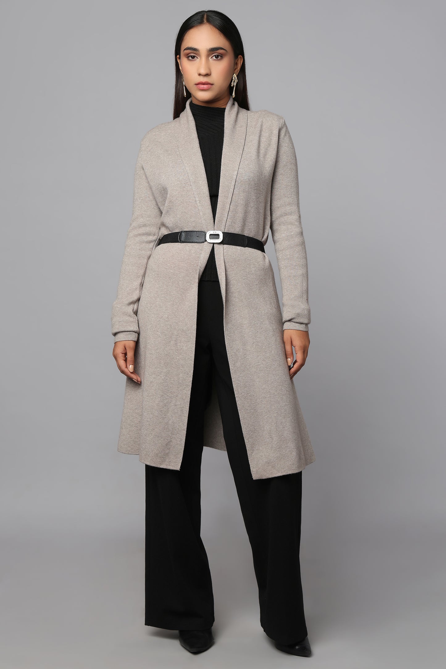 The Cinched Grace Sweater - Grey