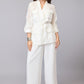 Classic White Belted Schiffli Shirt