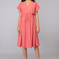 Casual Pink Drawstring Dress