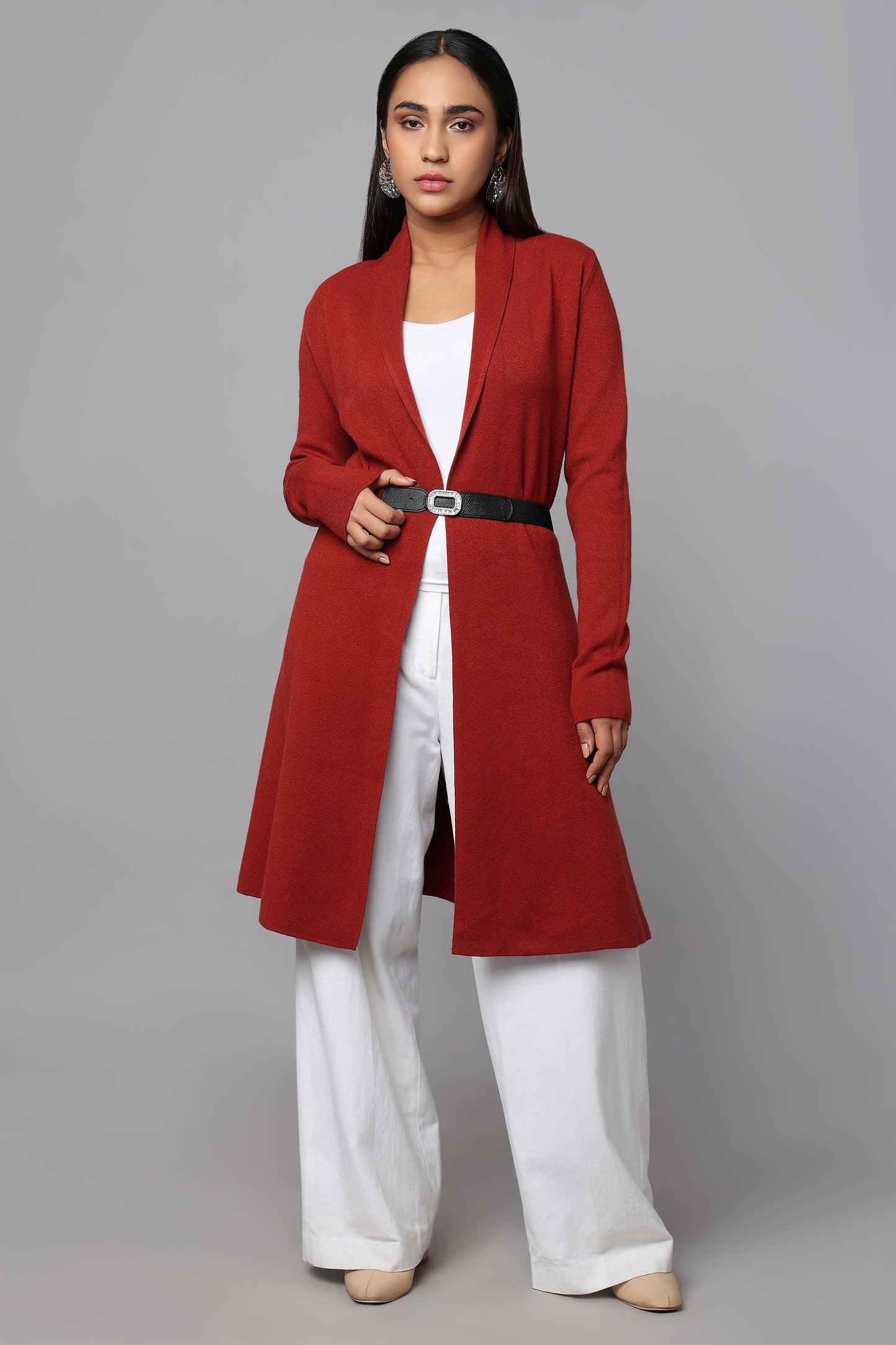 The Cinched Grace Sweater - Rust