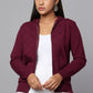 Hoodie Maroon Knit Sweater