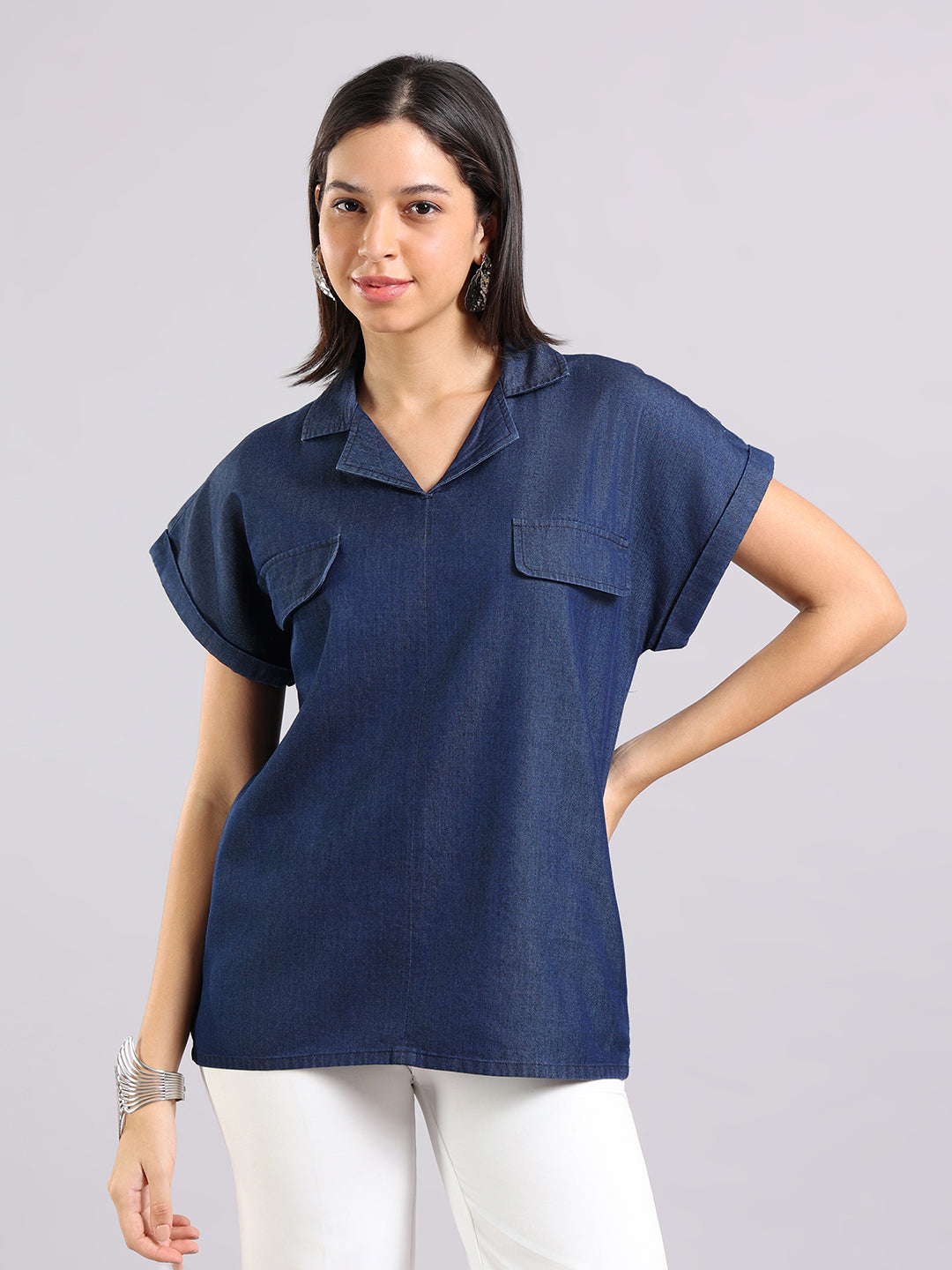 Casual Cool Lyocell Denim Top