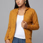 Hoodie Ocher Knit Sweater