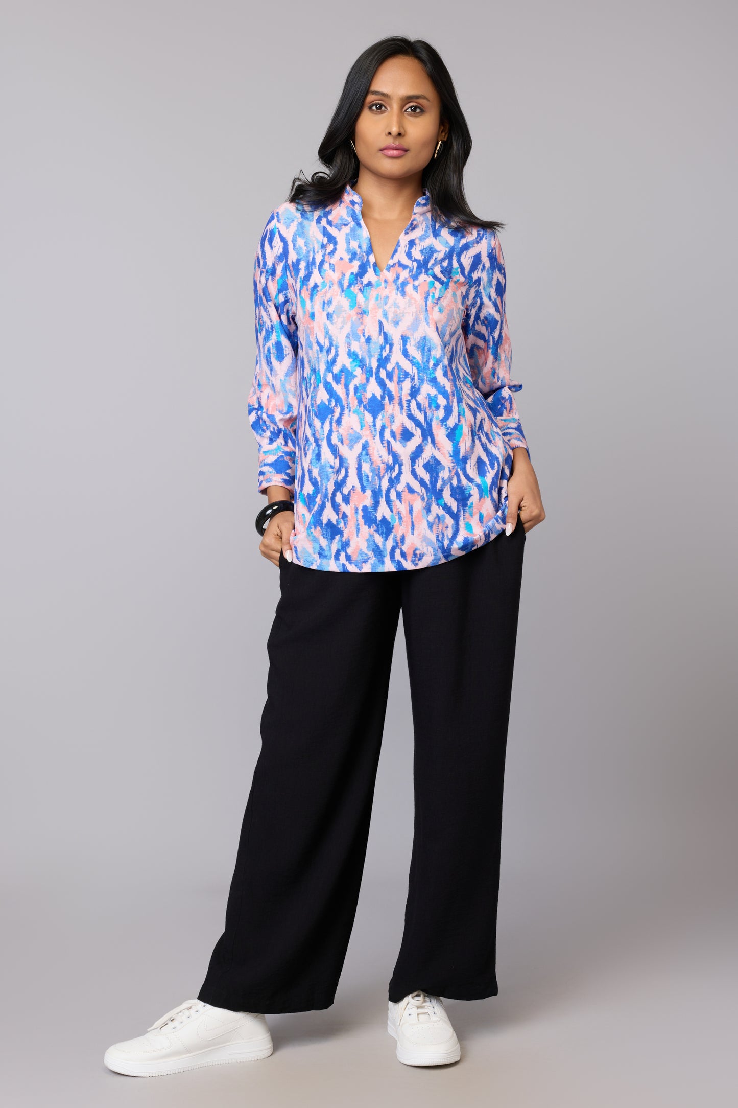 Aaliya’s Sky-Blue Printed Tunic