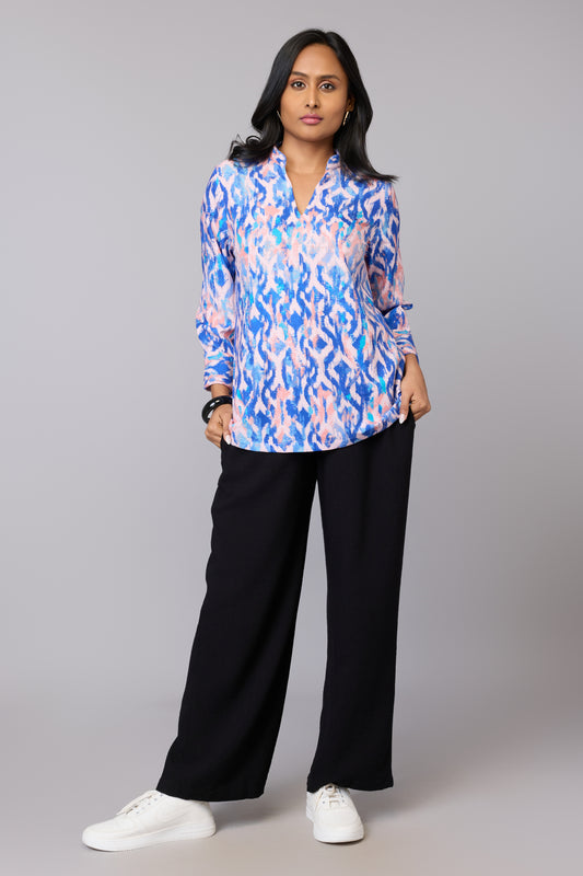 Aaliya’s Sky-Blue Printed Tunic