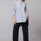 Elegant Grey Stripe Cotton Tunic