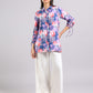 Purple Floral Print Long Sleeve Tunic