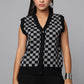 Checkmate Black Sleeveless Sweater Vest