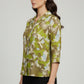 Brushstroke Printed Shirt with Gold Buttons