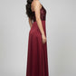 Bodice Satin Maxi Dress - Maroon | Satin
