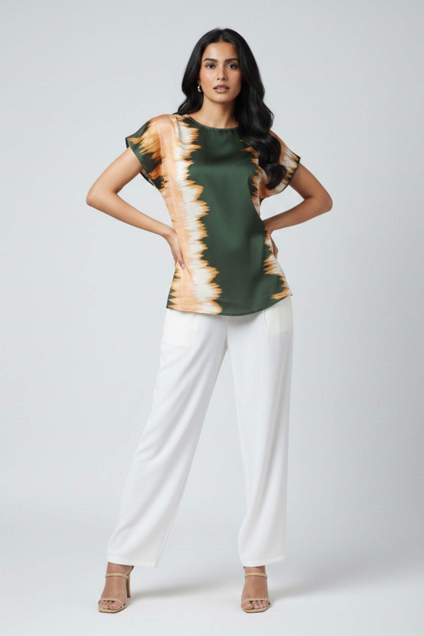 Modern Abstract Print Top - Multi | Polyester