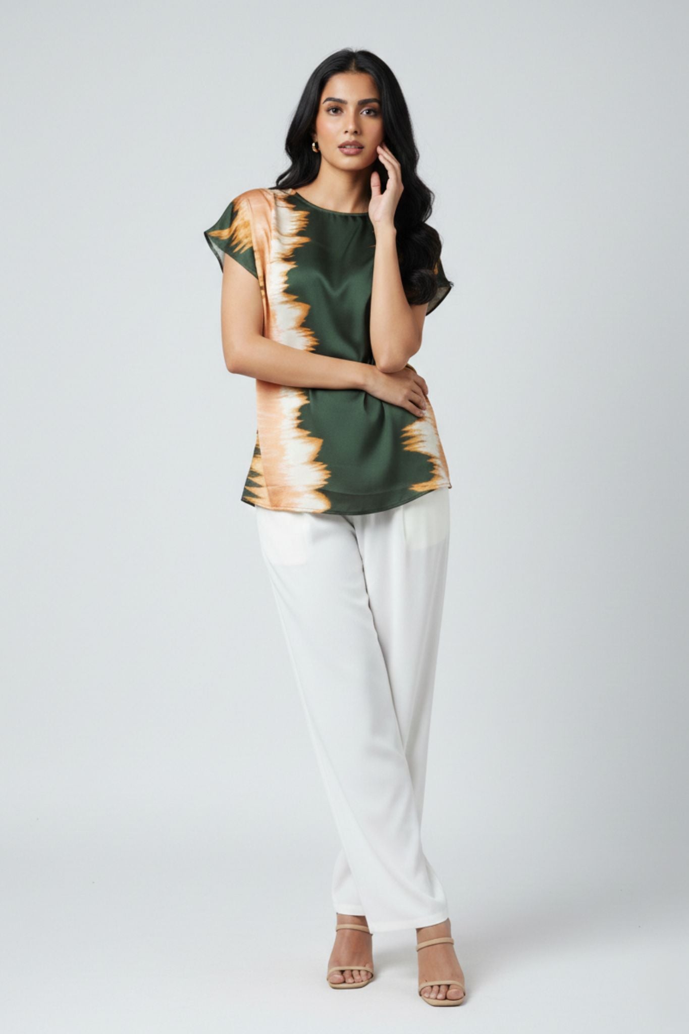 Modern Abstract Print Top - Multi | Polyester