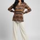 Earth-Tone Printed Tunic – Brown | Viscose Blend