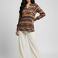 Earth-Tone Printed Tunic – Brown | Viscose Blend