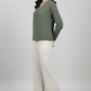 Pleated V-Neck Top - Olive | Polyester